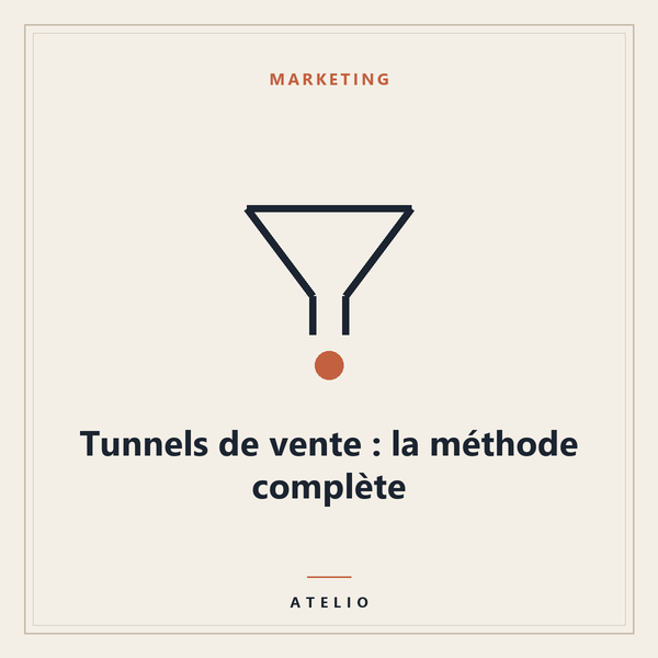 Tunnels de vente : la méthode complète — couverture Atelio