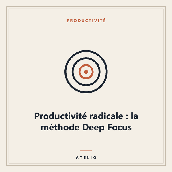 Productivité radicale : la méthode Deep Focus — couverture Atelio