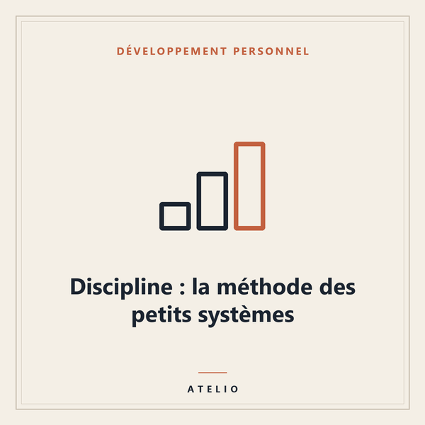 Discipline : la méthode des petits systèmes — couverture Atelio