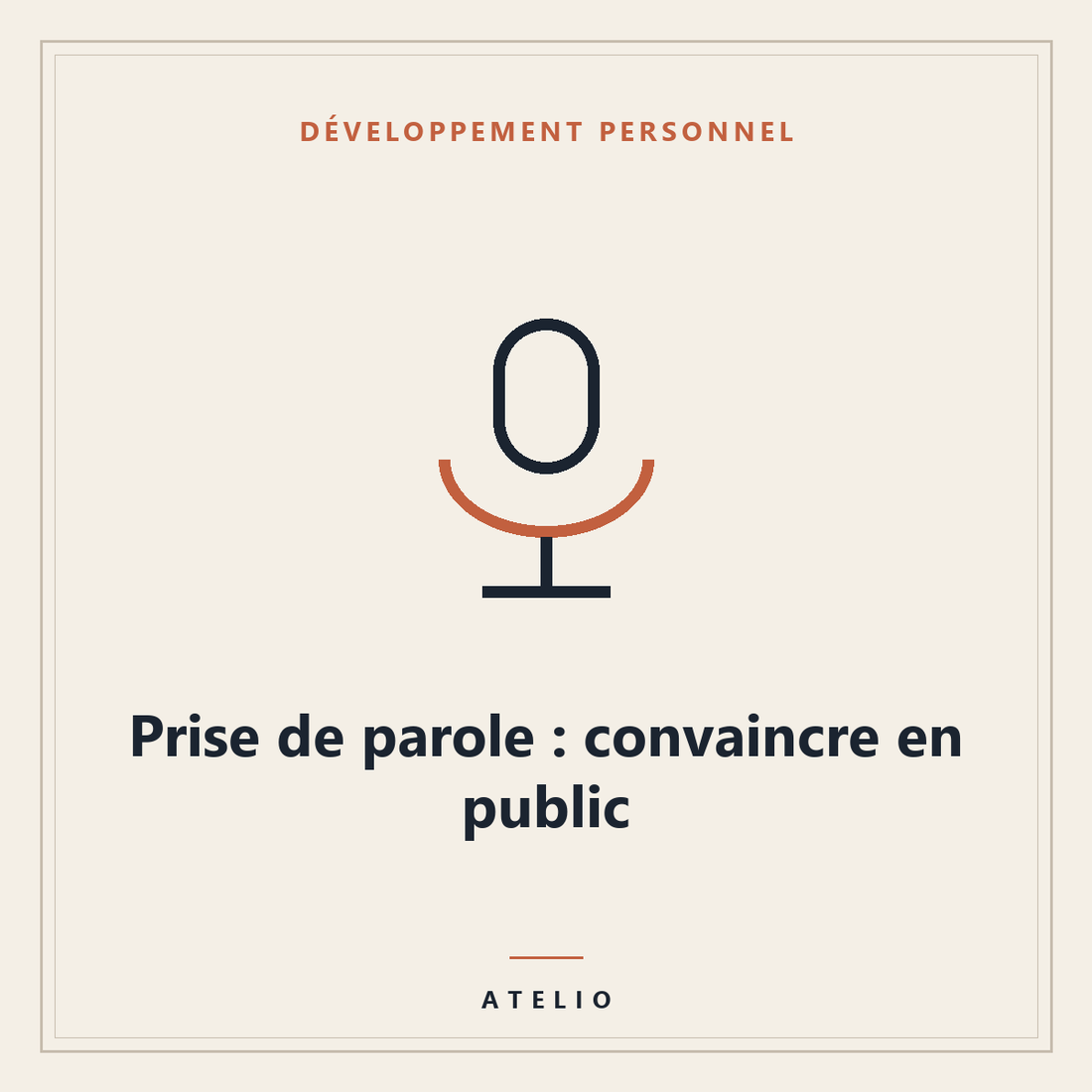 Prise de parole : convaincre en public — couverture Atelio